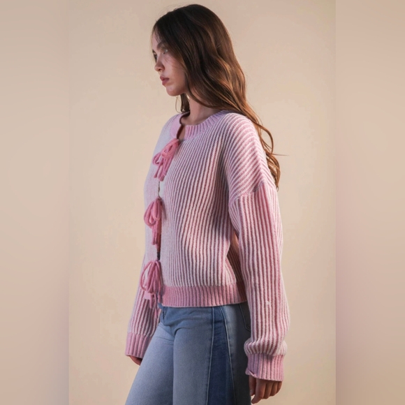 Large Hearts Entwined Cardigan Sweater-NWT - Picture 5 of 9